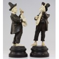 ansamblu de statuete " Klezmer Band". sculptura in fildes si lemn. cca 1900